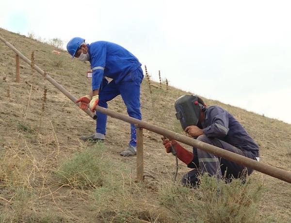 Tovuzun Ağdam kəndində müharibə veteranlarının evlərinə qaz çəkilir