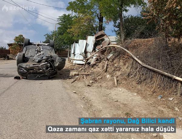 Şabranda qəza nəticəsində qaz xəttinin 30 metrlik hissəsi yararsız vəziyyətə düşdü –