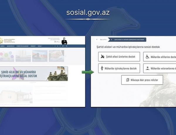 “Şəhid ailələri və müharibə iştirakçılarına sosial dəstək” adlı yeni bölmə yaradıldı