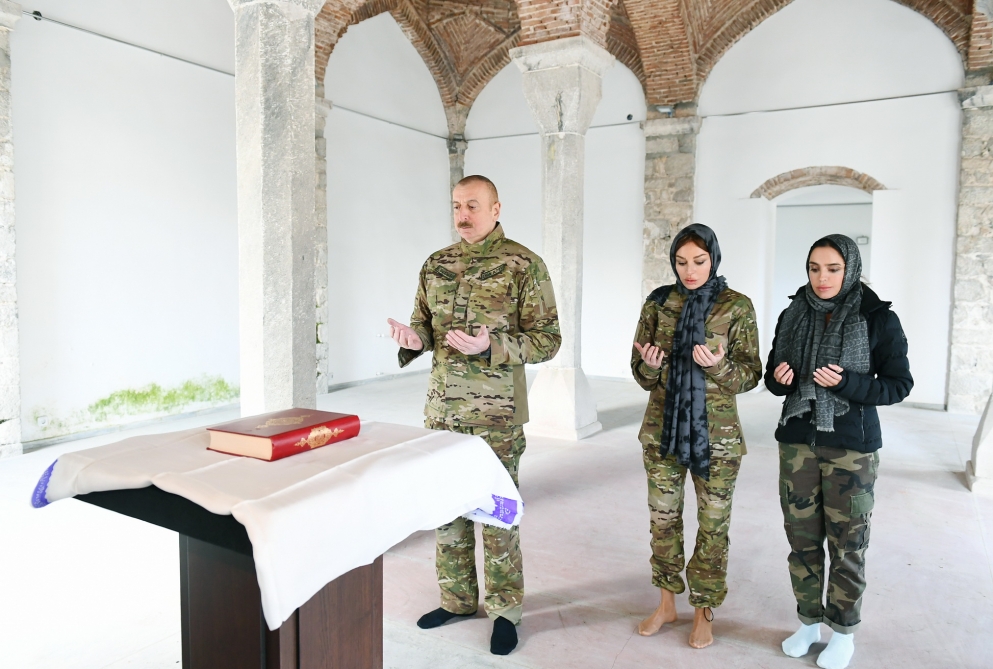 President Aliyev lays foundation stone for Fuzuli-Shusha highway, Fuzuli airport, visits Shusha –