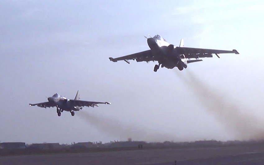 Footage of airstrikes on enemy in Patriotic War