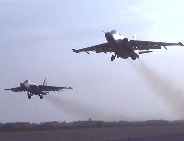 Footage of airstrikes on enemy in Patriotic War