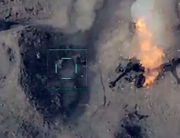 Video footage of destruction of enemy artillery pieces during Patriotic War