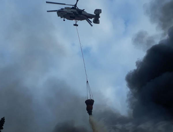 Xaçmazda yanğının söndürülməsinə helikopter cəlb olundu –