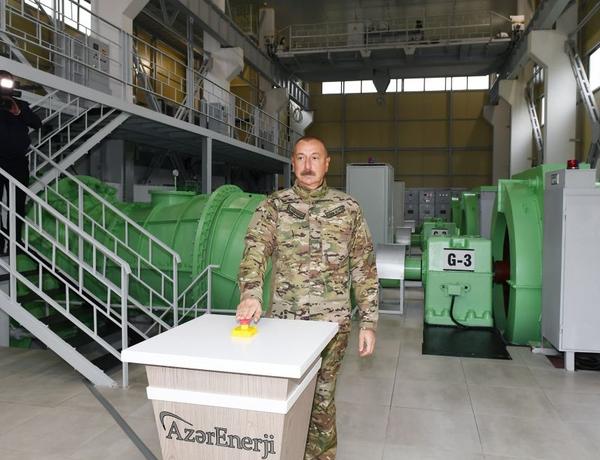 Президент Ильхам Алиев принял участие в открытии после реконструкции малых гидроэлектростанций «Суговушан-1» и «Суговушан-2»
