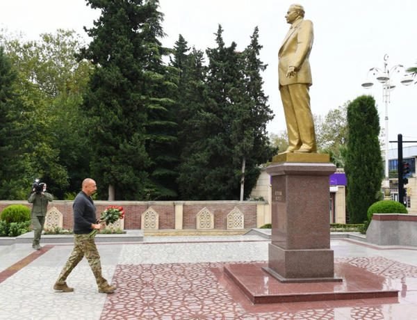 President Ilham Aliyev arrived in Tartar district for visit