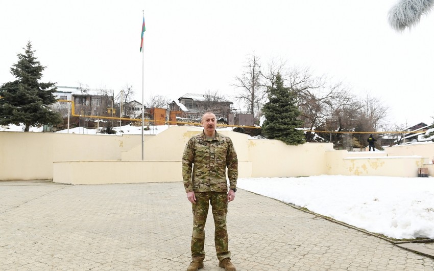 President Ilham Aliyev attends opening of military unit in Hadrut