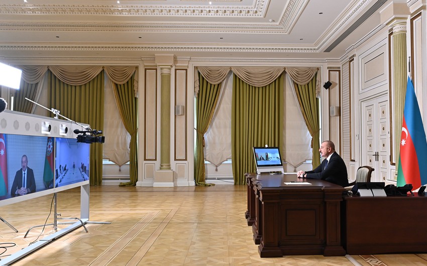 President Ilham Aliyev meets with Speaker of Montenegrin Parliament in video format