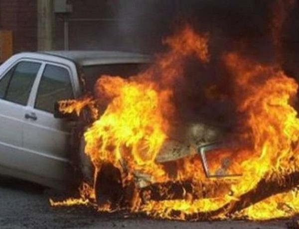 Ağstafada yol qəzası nəticəsində “BMW” yandı