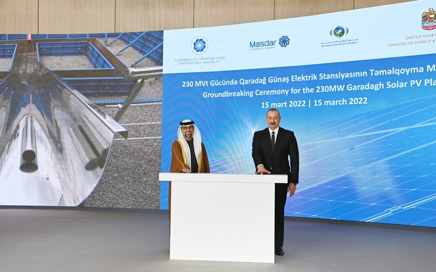 Ilham Aliyev inaugurates Garadagh Solar Power Plant