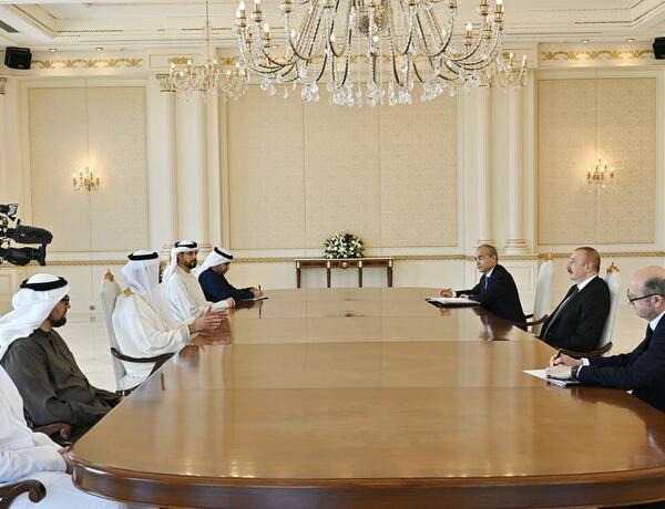 President Ilham Aliyev receives UAE Minister of Industry and Advanced Technologies