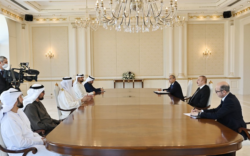 President Ilham Aliyev receives UAE Minister of Industry and Advanced Technologies