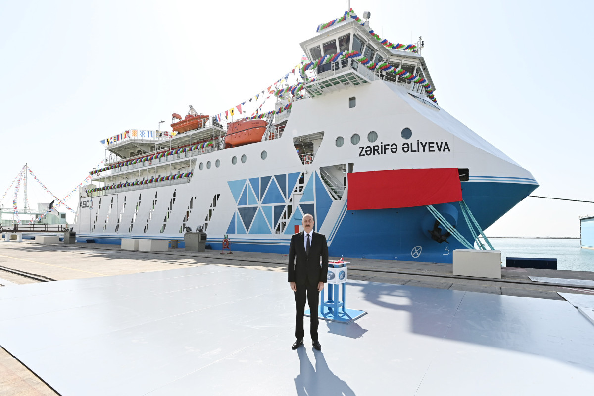 Azerbaijani President inaugurates Zarifa Aliyeva ferry boat