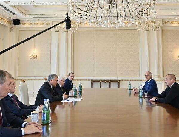 President Ilham Aliyev received delegation led by Chairman of State Duma of Russia