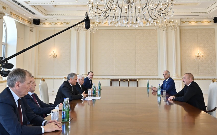 President Ilham Aliyev received delegation led by Chairman of State Duma of Russia