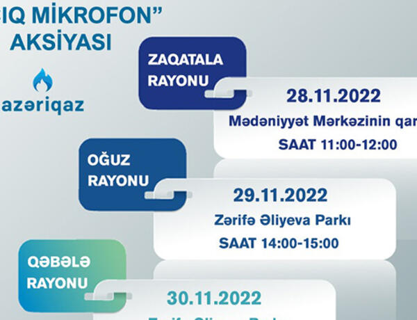 Daha 1 şəhər və 3 rayonda “Açıq mikrofon” keçiriləcək