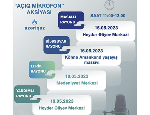 Gələn həftə bu rayonlarda “Açıq mikrofon” qurulacaq –