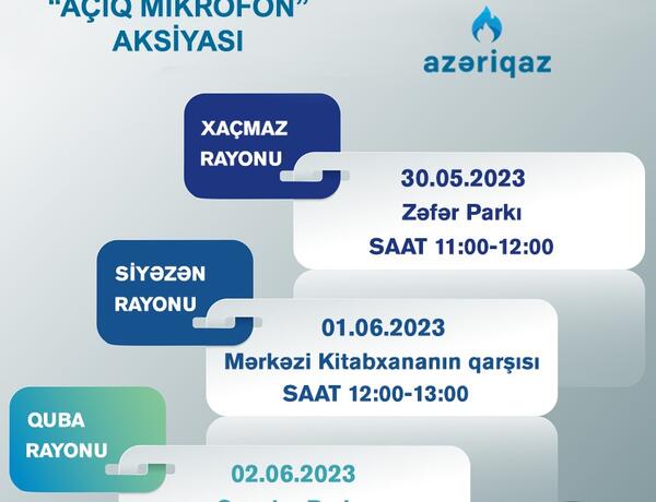 “Açıq mikrofon” aksiyası bu rayonlarda keçiriləcək