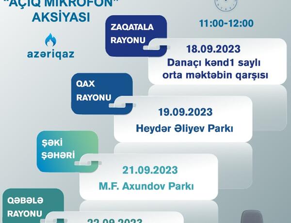 “Açıq mikrofon” aksiyası bu rayonlarda keçirəcək