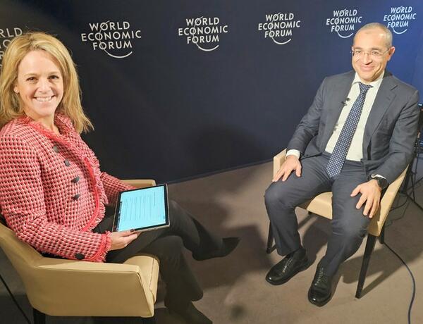 Микаил Джаббаров в Давосе дал интервью китайскому CGTN Europe
