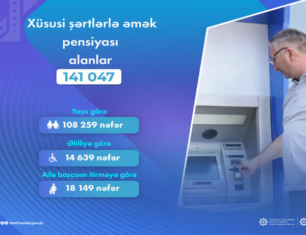 Xüsusi şərtlərlə əmək pensiyası alanların sayı açıqlandı
