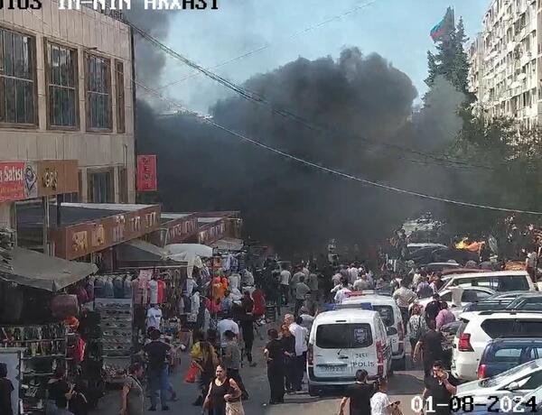 Bakıda ticarət mərkəzində baş verən yanğın söndürüldü –