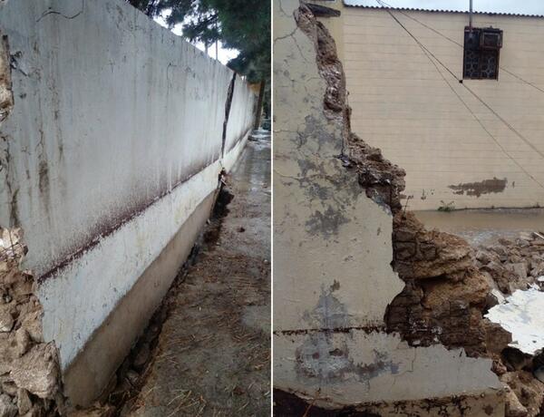 Bakıda məktəbin hasarı uçdu, tədris müvəqqəti dayandırıldı