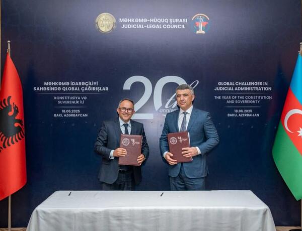 Azərbaycan Məhkəmə-Hüquq Şurası ilə Albaniyanın Ali Məhkəmə Şurası arasında Anlaşma Memorandumu imzalandı