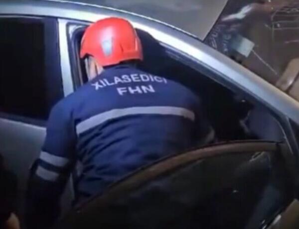 Avtomobildə sıxılı vəziyyətdə qalan şəxs xilas edildi –